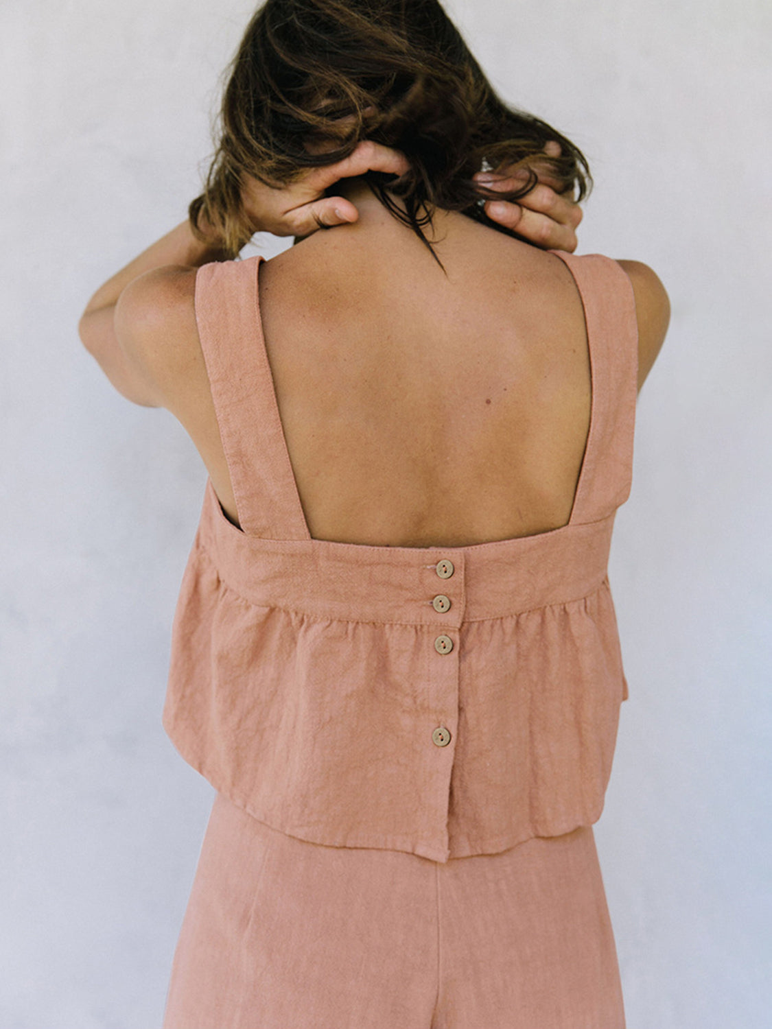 Hazel Blues® | Square Neck Wide Strap Top and Pants Set