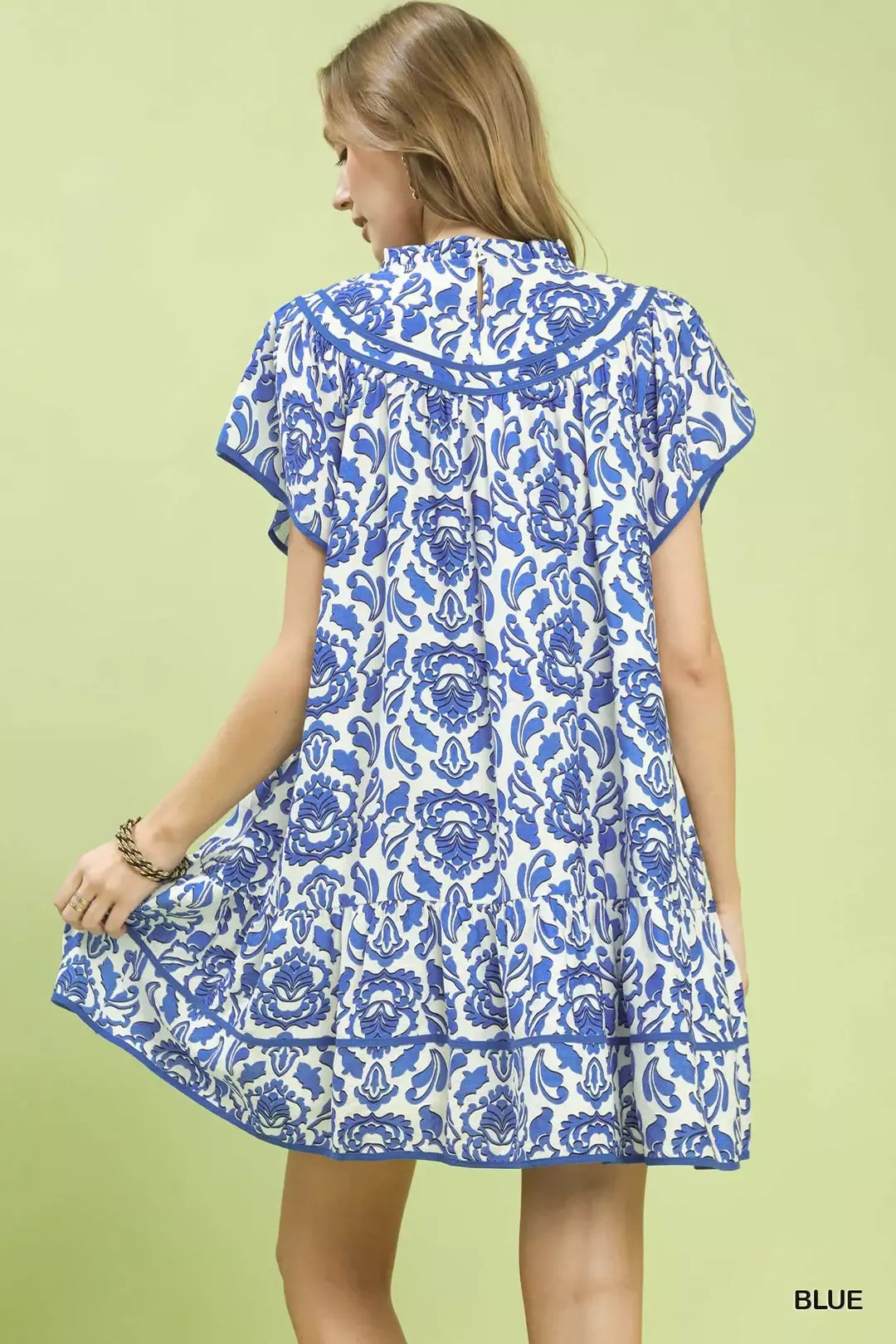Hazel Blues® | Umgee Abstract Print Babydoll Mini Dress