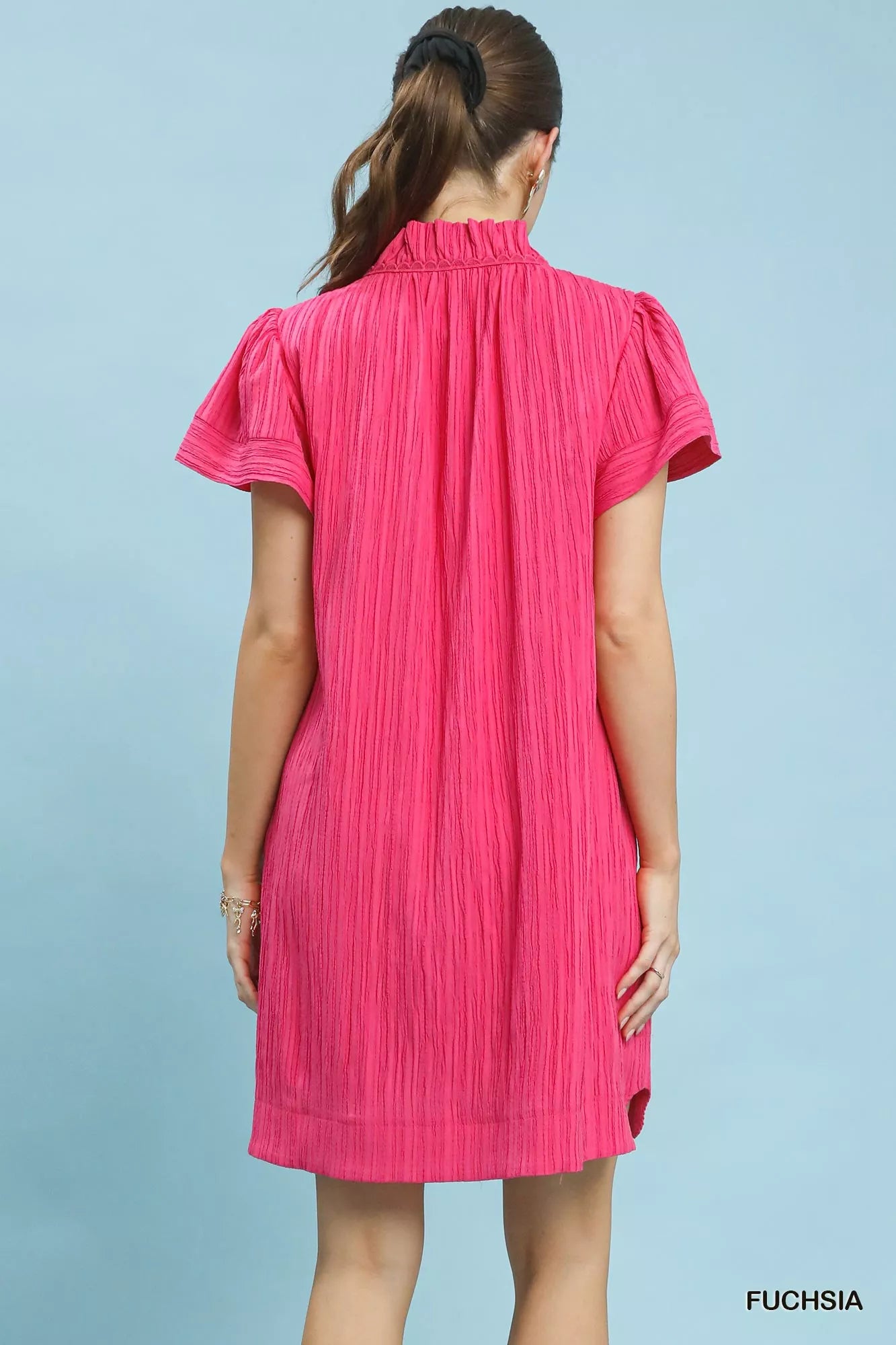 Hazel Blues® | Umgee Flutter Sleeve V-Neck Shift Dress