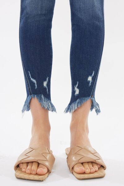 Hazel Blues® | Kancan Raw Hem High Waist Cropped Jeans