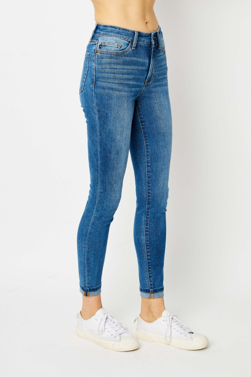 Hazel Blues® | Judy Blue Cuffed Hem Skinny Jeans