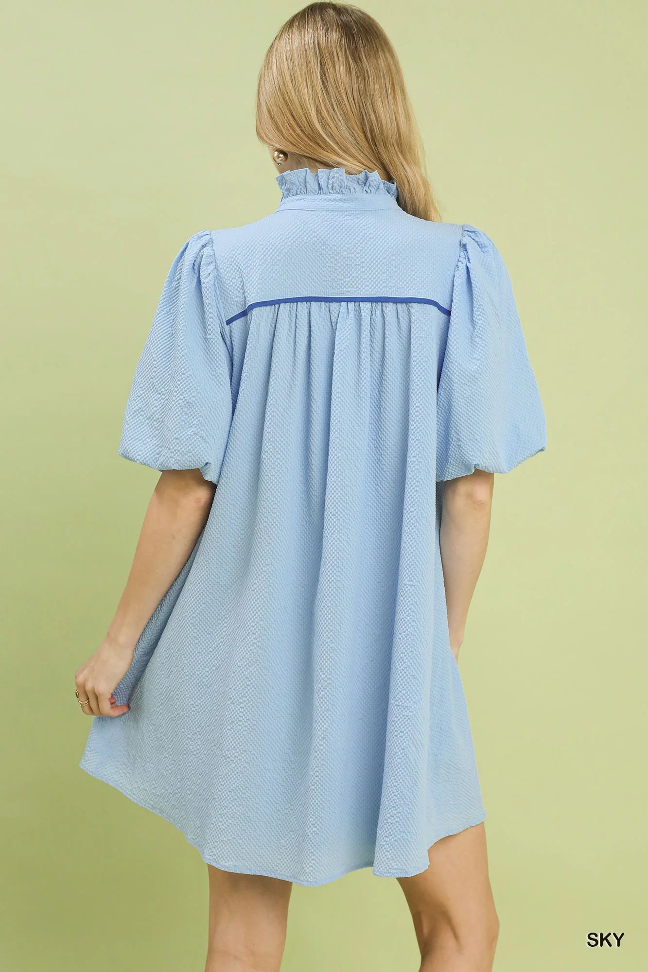 Hazel Blues® | Umgee Seersucker Puff Sleeve Dress