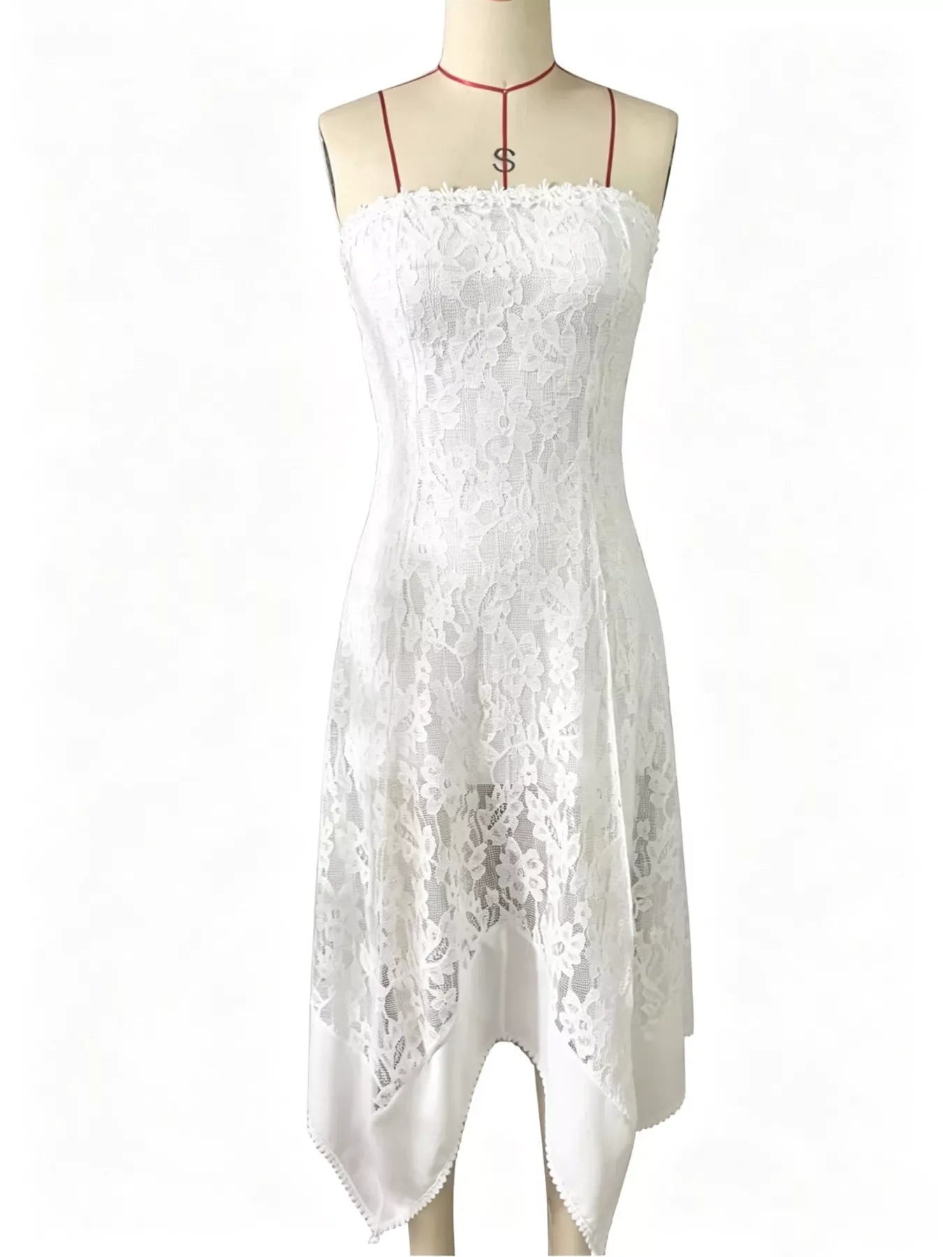 Hazel Blues® | Elegant Lace Strapless Midi Dress