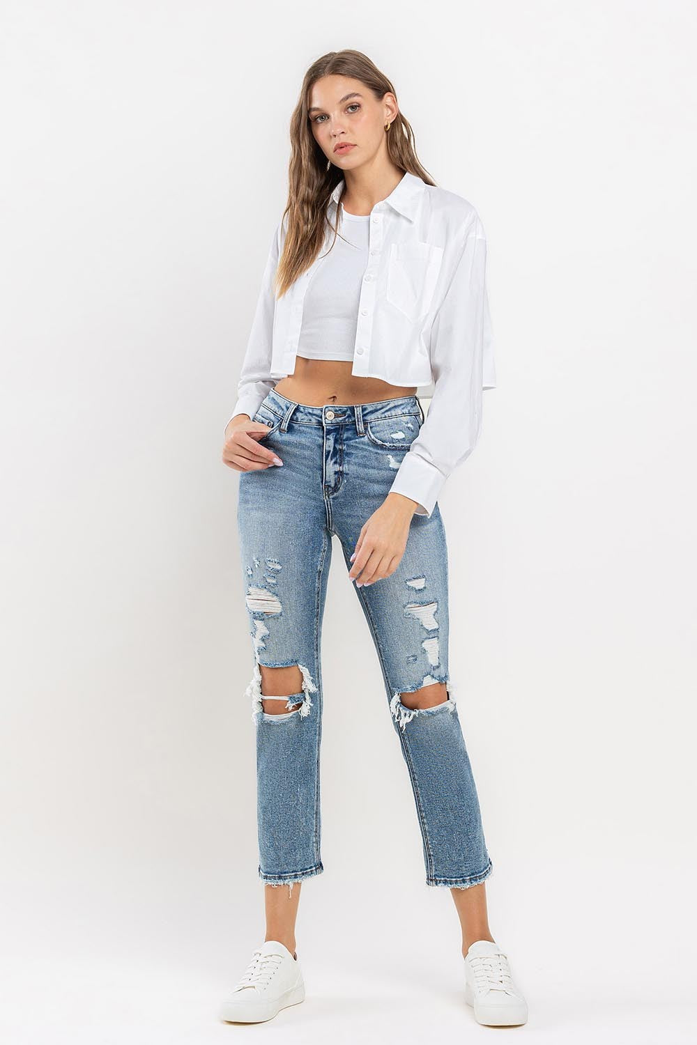 Hazel Blues® | Lovervet High Rise Slim Straight Jeans