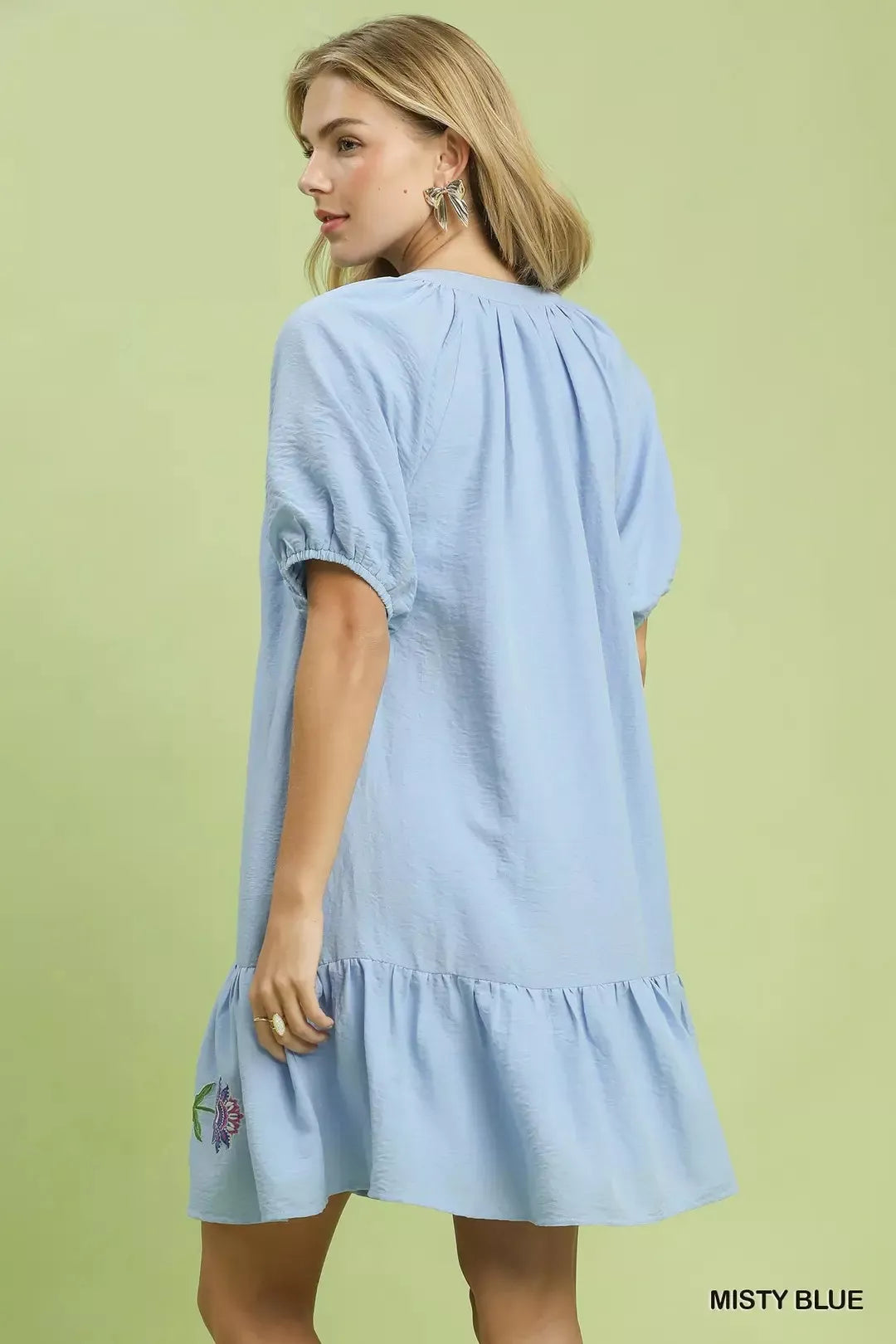 Hazel Blues® | Umgee Embroidered Floral Babydoll Dress