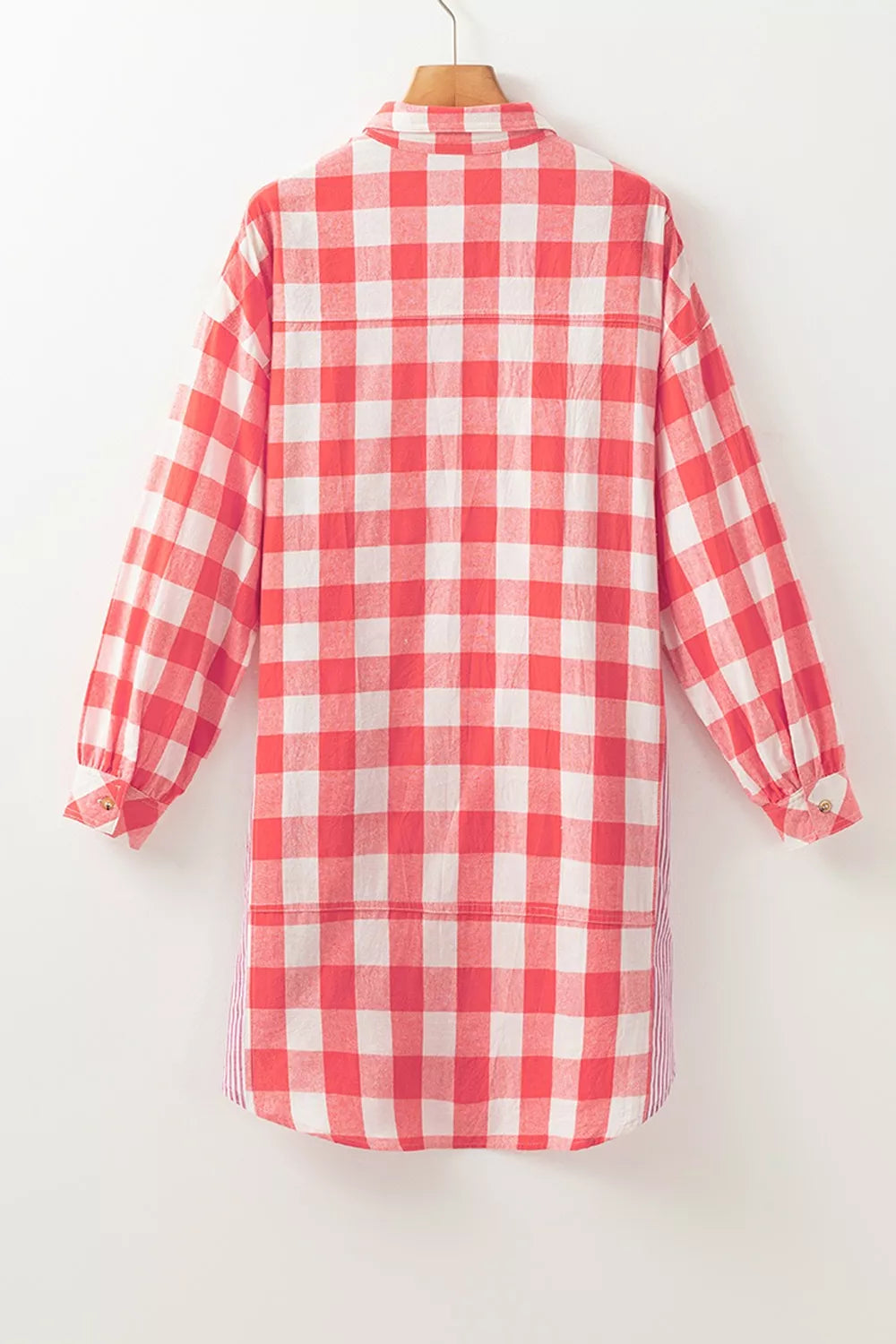 Hazel Blues® | Oversized Plaid Button-Down Shirt Dress