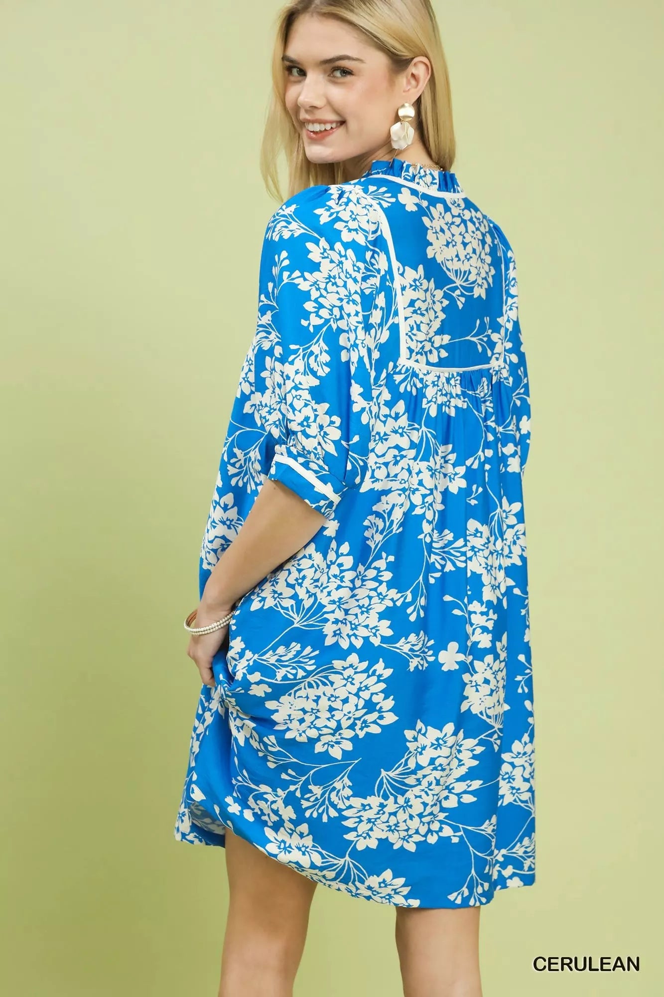 Hazel Blues® | Umgee Floral Babydoll Dress with Pockets