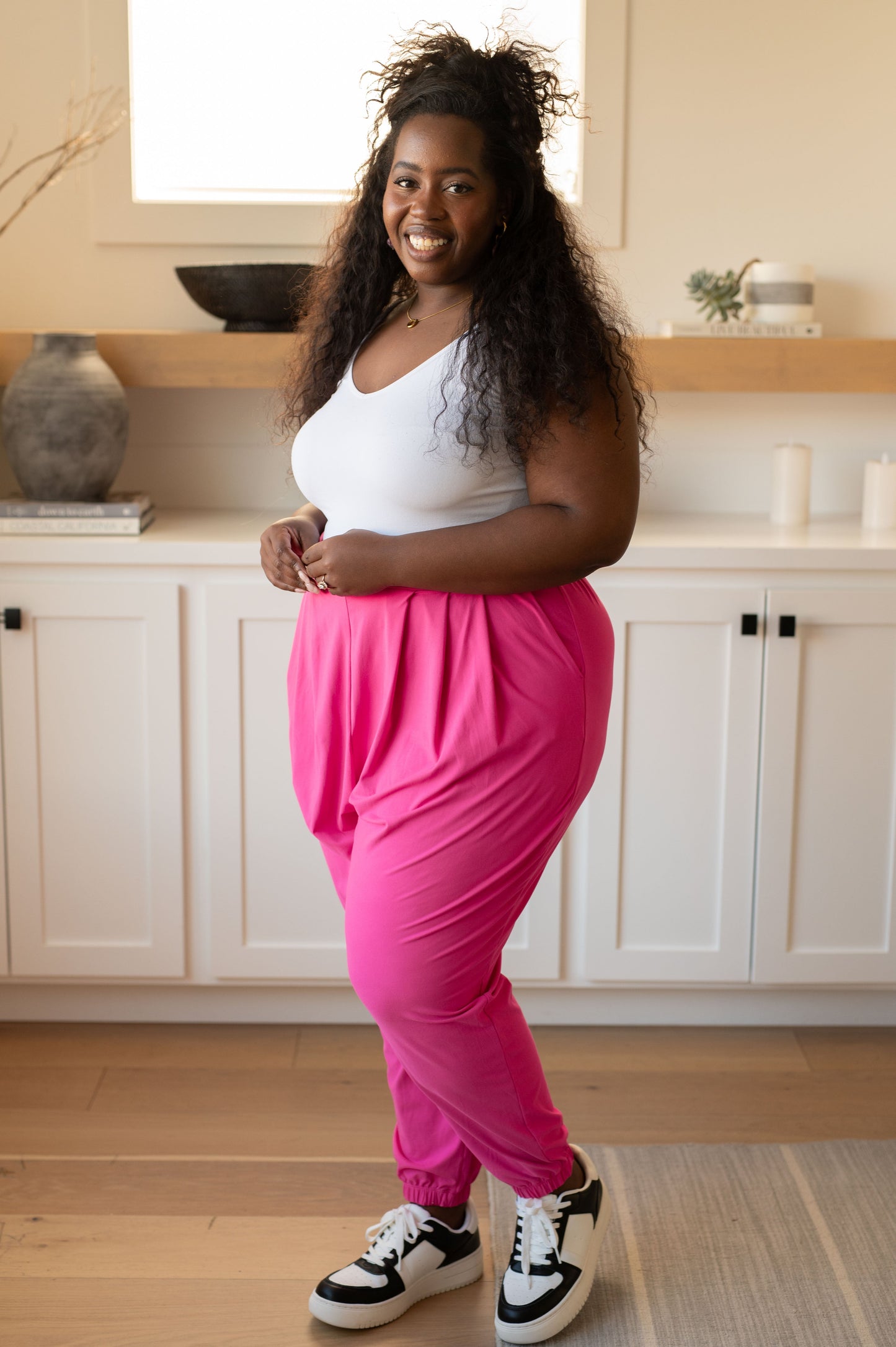 Hazel Blues® | The Motive Slouch Jogger in Hot Pink