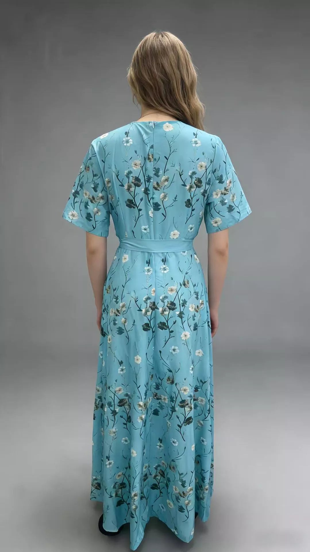 Hazel Blues® | Floral Print Wrap Maxi Dress