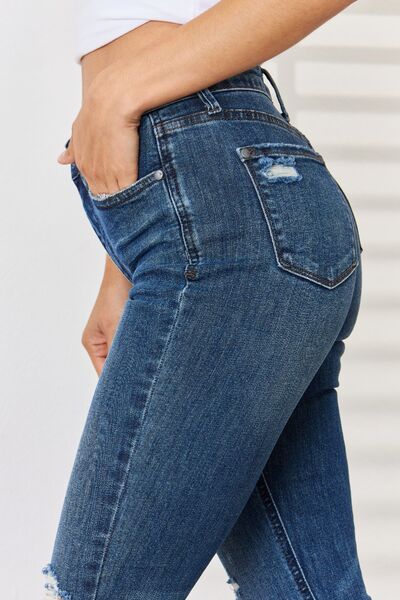 Hazel Blues® | Judy Blue High Waist Distressed Slim Jeans