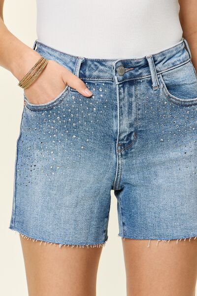 Hazel Blues® | Judy Blue High Waist Rhinestone Decor Denim Shorts