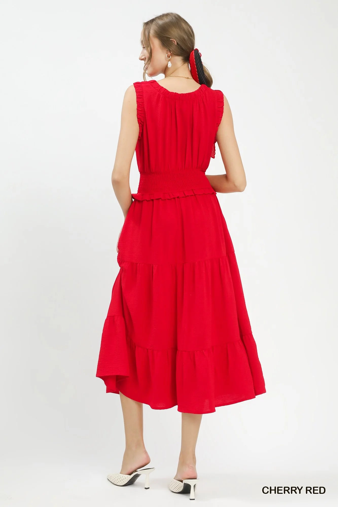 Hazel Blues® | Umgee Smocked Waist Tiered Midi Dress