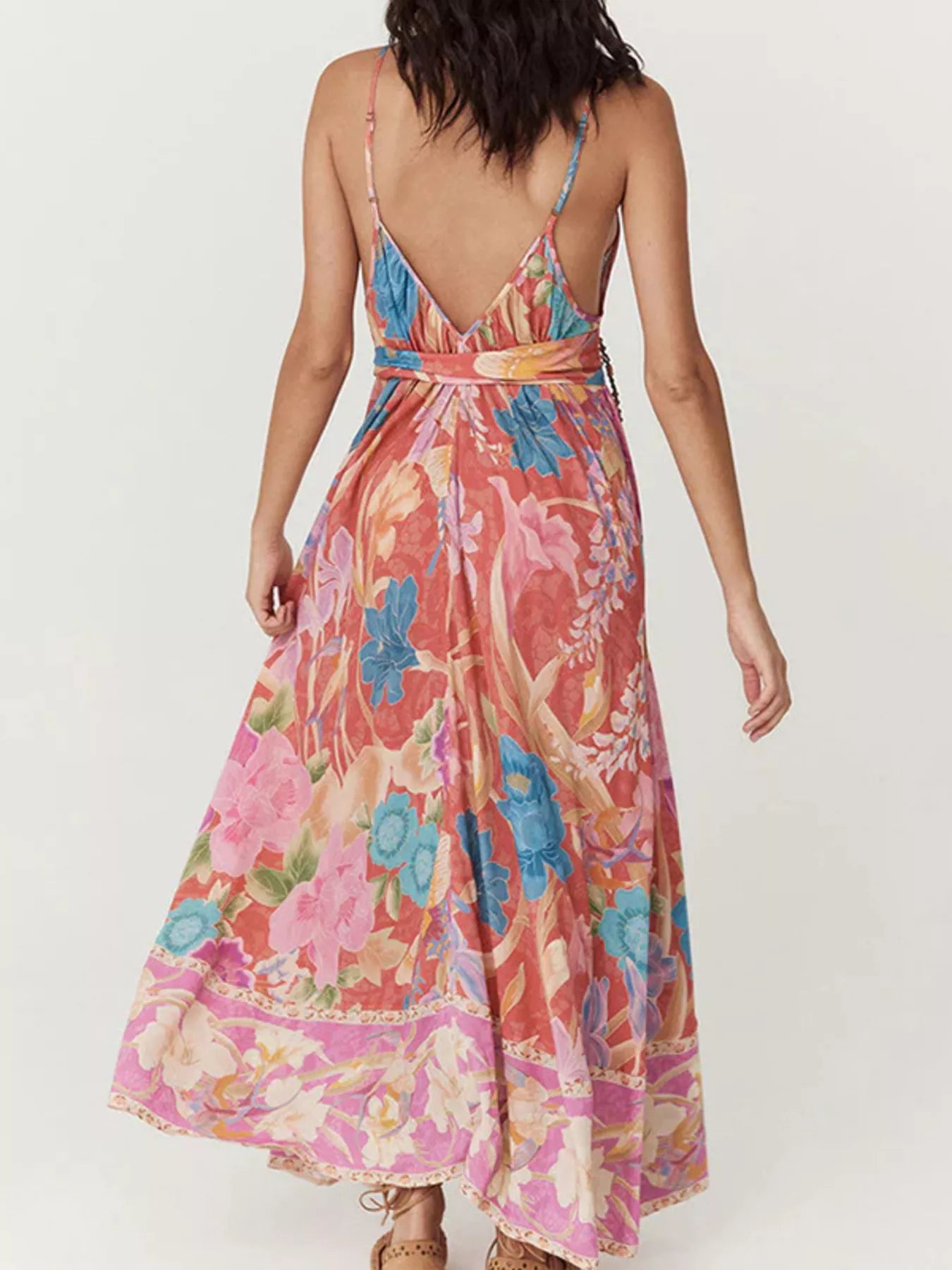 Hazel Blues® | Floral Print Spaghetti Strap Maxi Dress