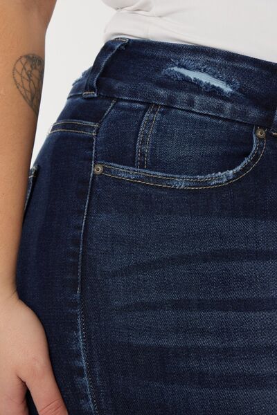 Hazel Blues® | Kancan Cat's Whiskers Raw Hem High Waist Jeans