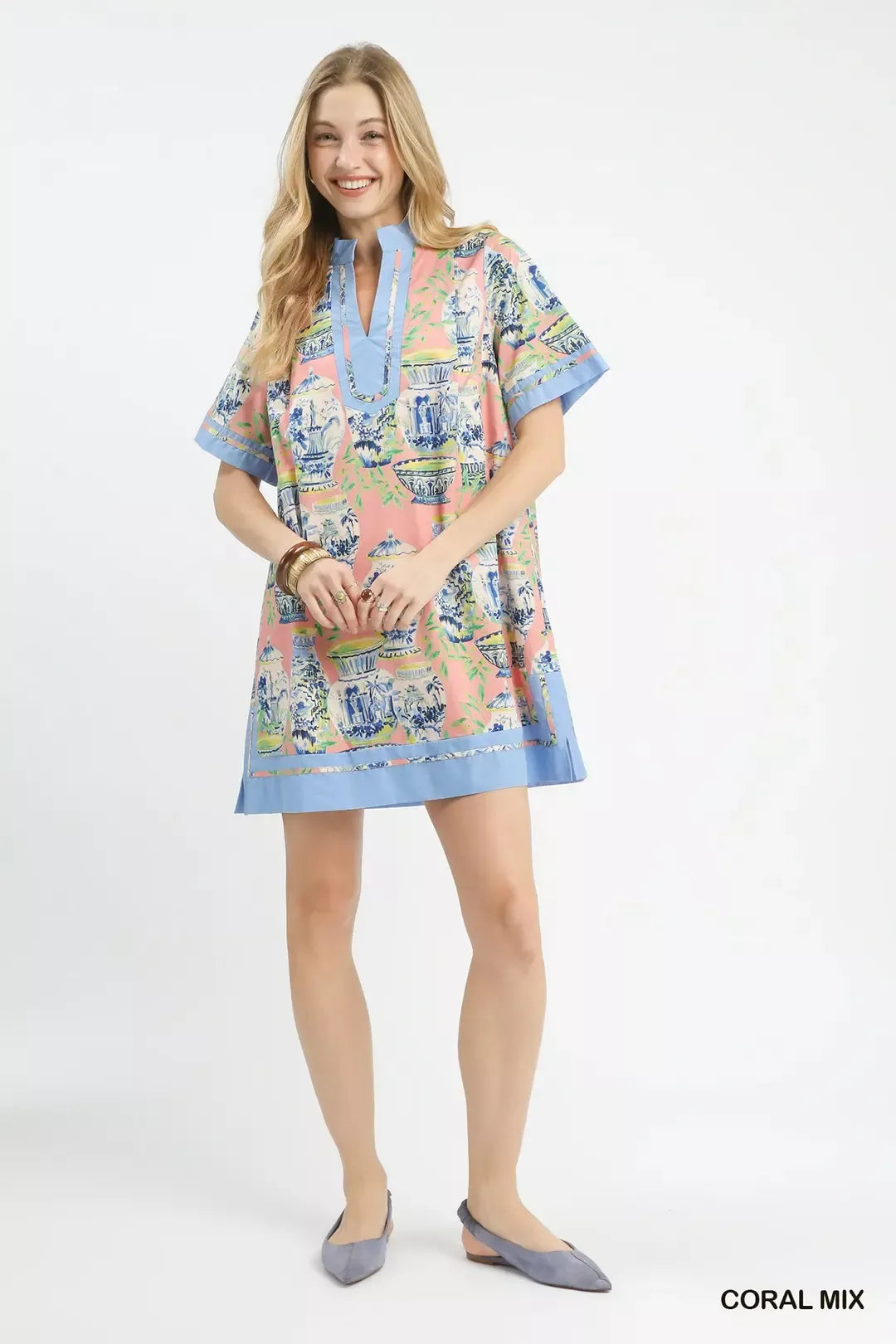 Hazel Blues® | Umgee Mix Abstract Print Mini Dress