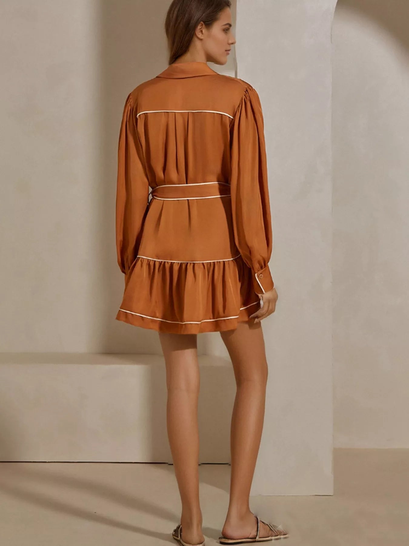 Hazel Blues® | Button Front Long Sleeve Shirt Dress