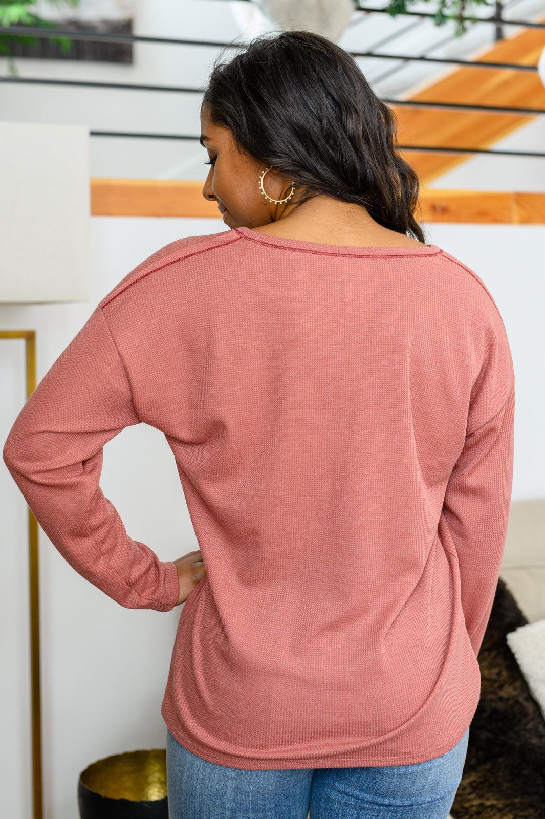 Hazel Blues® | Behind The Scenes Waffle Knit Top