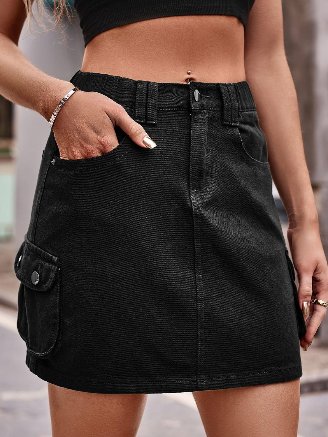 Hazel Blues® | Denim Mini Skirt with Pockets