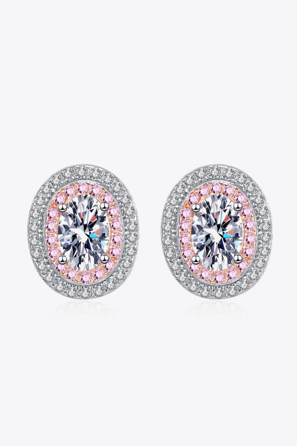 Hazel Blues® | Platinum-Plated Moissanite Stud Earrings