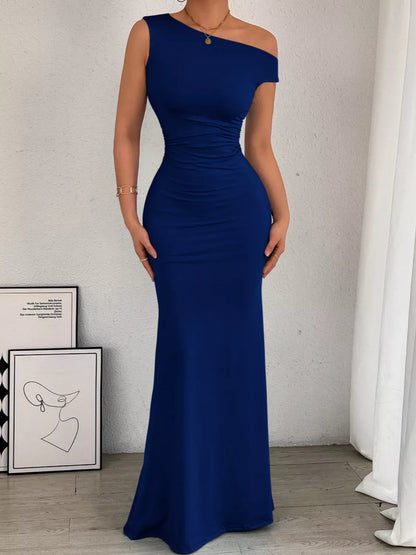 Hazel Blues® |  One-Shoulder Ruched Bodycon Maxi Dress