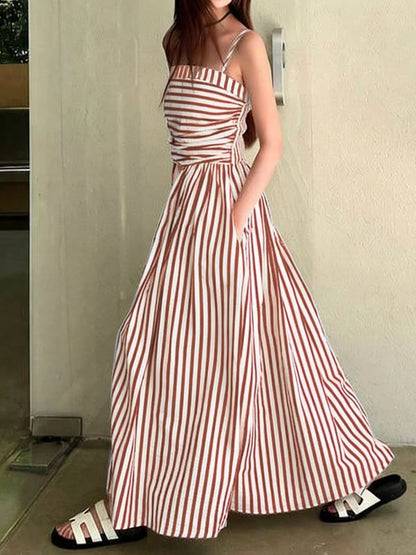 Hazel Blues® |  Striped Spaghetti Strap Casual Maxi Dress