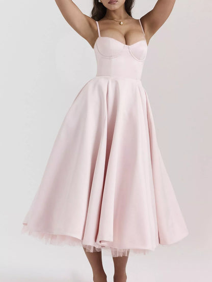 Hazel Blues® |  Sweetheart Neck A-Line Midi Dress