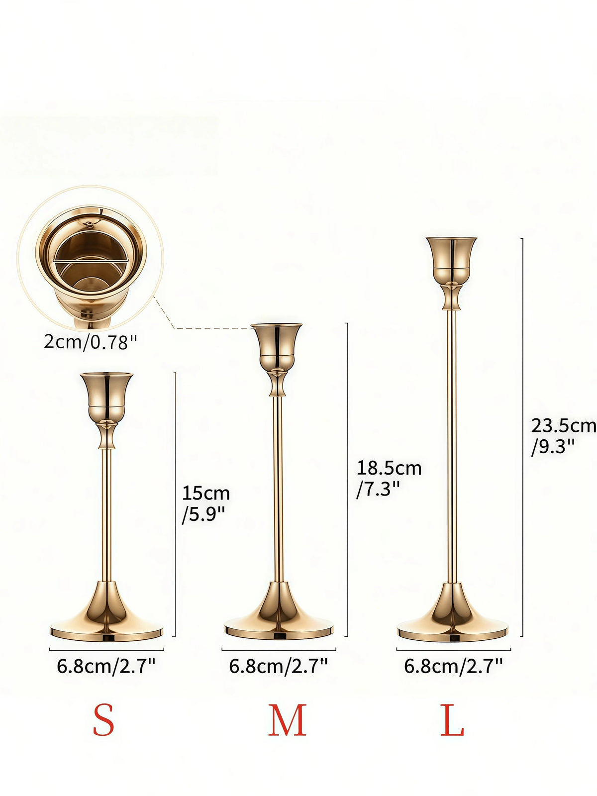 Brass Gold/Black Metal Tapered Candle Holders, Vintage Modern Decorative Centerpiece Candlestick For Fireplace, Wedding, Party, Cozy Home, Rama Table Decor, Mother's Day Gift, Party Use, Family Dining, High-End Restaurants Sup