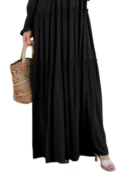 Hazel Blues® |  V-Neck Long Sleeve Tiered Maxi Dress