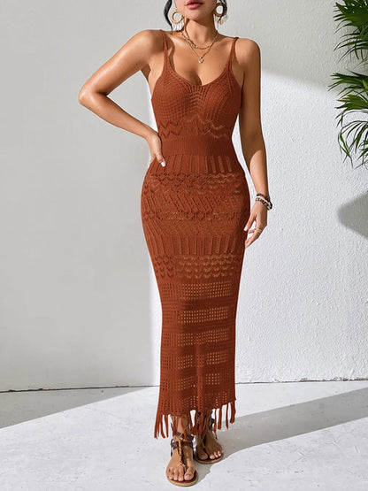 Hazel Blues® |  Openwork Scoop Neck Cover-Up Dress