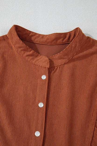 Hazel Blues® |  Corduroy Button-Down Babydoll Dress