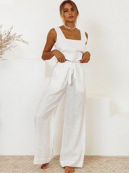Hazel Blues® |  Square Neck Sleeveless Top and Pants Set
