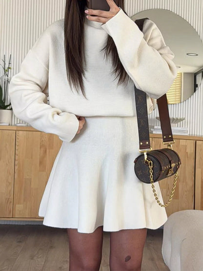 Hazel Blues® |  Round Neck Long Sleeve Mini Sweater Dress