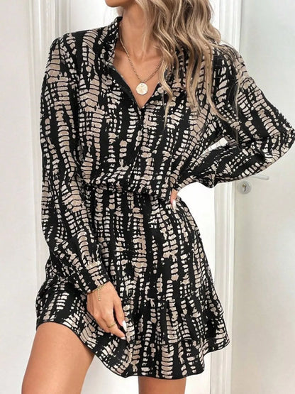 Hazel Blues® |  Ruffled Hem Long Sleeve Mini Dress
