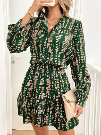 Hazel Blues® |  Printed Long Sleeve Mini Dress