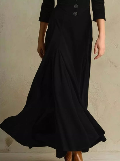 Hazel Blues® |  Velvet Button Front 3/4 Sleeve Maxi Dress