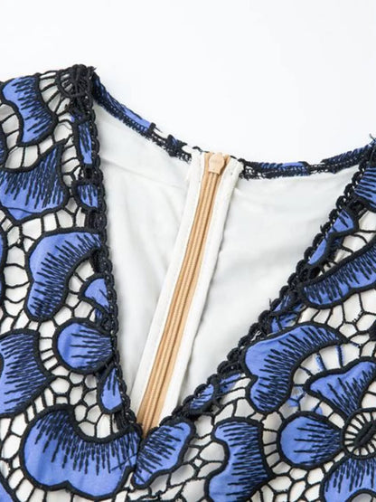 Hazel Blues® |  Printed V-Neck Ruffle Sleeve Midi Dress