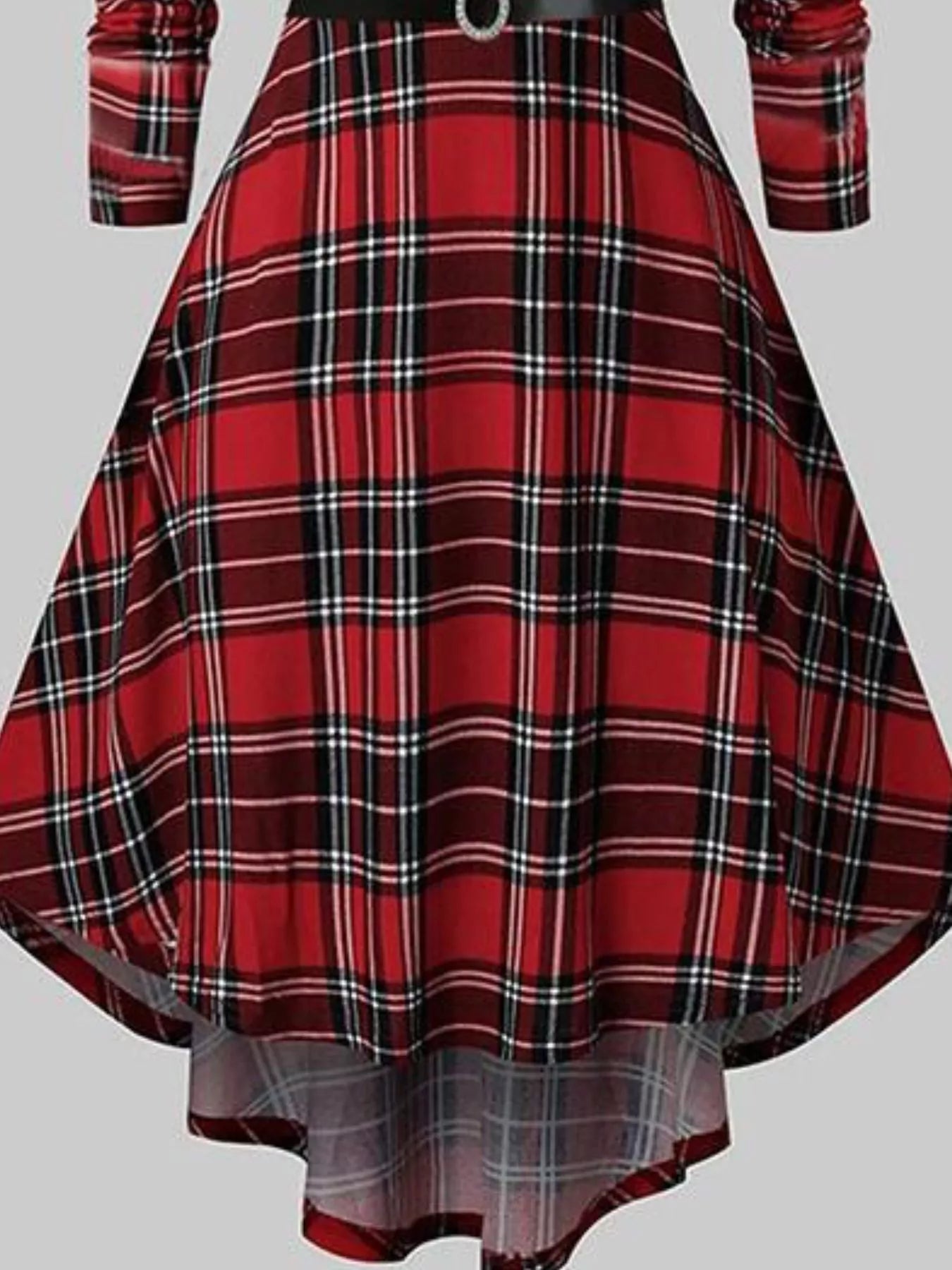 Hazel Blues® |  Fuzzy Trim Long Sleeve Christmas Dress