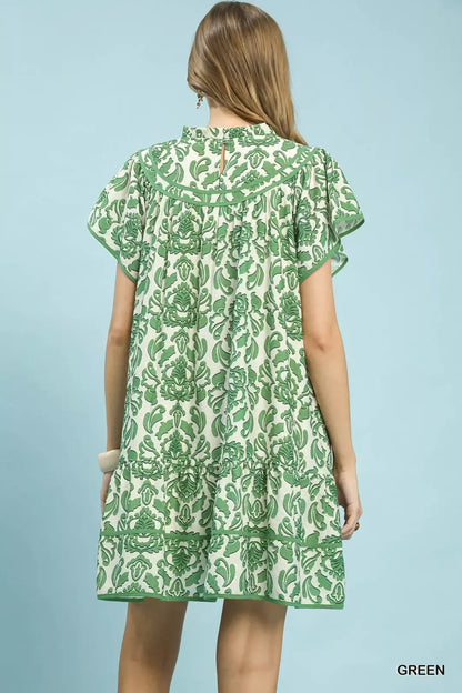 Hazel Blues® |  Umgee Abstract Print Babydoll Mini Dress