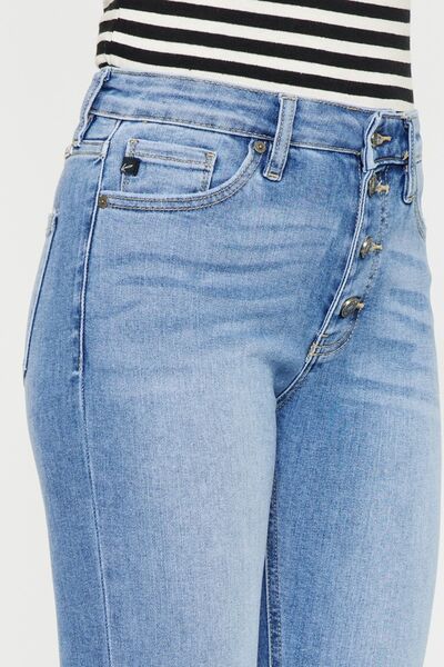 Hazel Blues® |  Kancan Distressed Cat's Whiskers Button Fly Jeans