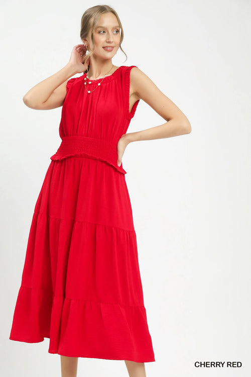 Hazel Blues® |  Umgee Smocked Waist Tiered Midi Dress