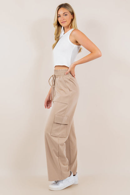 Hazel Blues® |  PREORDER: Ponte Stretch Cargo Pants In Five Colors