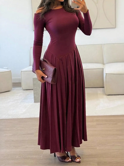 Hazel Blues® |  Ruched One Shoulder Long Sleeve Dress