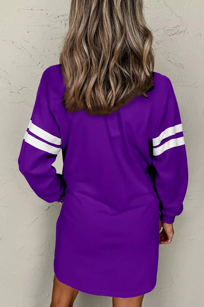 Hazel Blues® |  Stripe Long Sleeve Casual Sweatshirt Dress