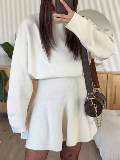 Hazel Blues® |  Round Neck Long Sleeve Mini Sweater Dress