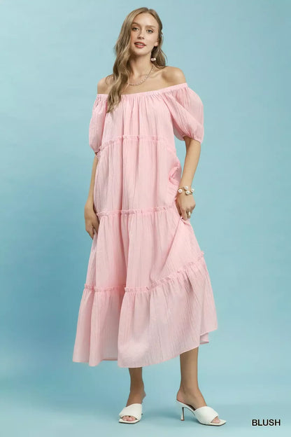 Hazel Blues® |  Umgee Textured Tiered Midi Dress