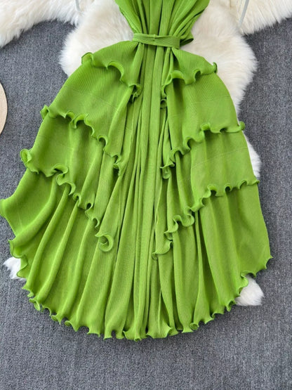 Hazel Blues® |  Ruffled Tiered Sleeveless Midi Dress