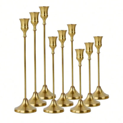 Brass Gold/Black Metal Tapered Candle Holders, Vintage Modern Decorative Centerpiece Candlestick For Fireplace, Wedding, Party, Cozy Home, Rama Table Decor, Mother's Day Gift, Party Use, Family Dining, High-End Restaurants Sup