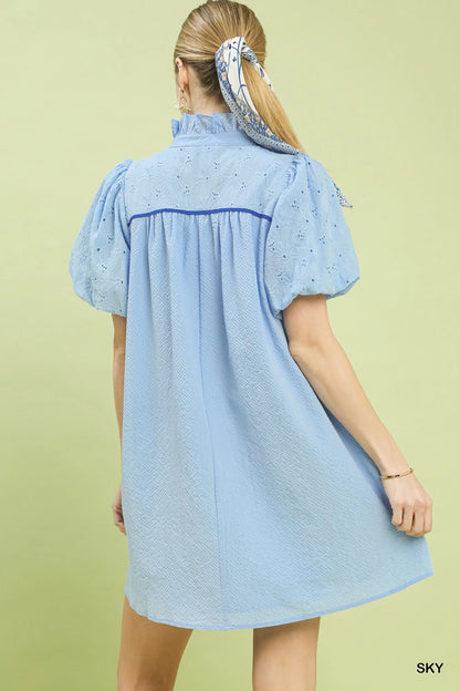 Hazel Blues® |  Umgee Puff Sleeve Textured Babydoll Dress