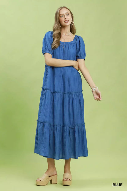 Hazel Blues® |  Umgee Textured Tiered Midi Dress