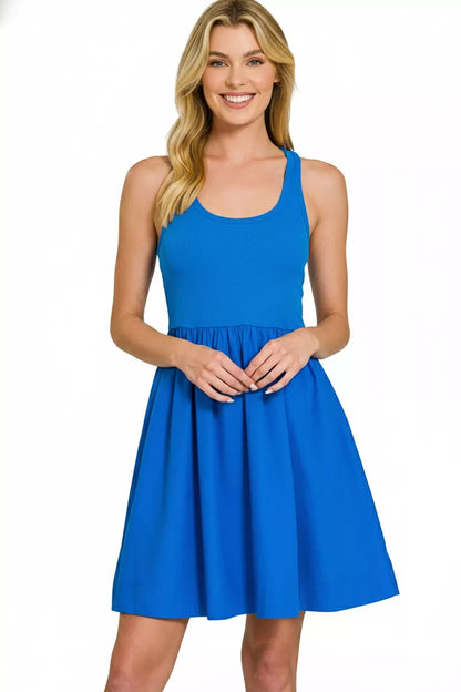 Hazel Blues® |  Zenana Combined Knit & Woven Midi Dress